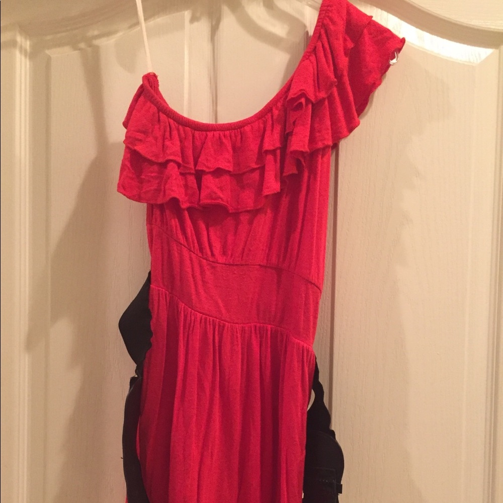 Red One Shoulder Top